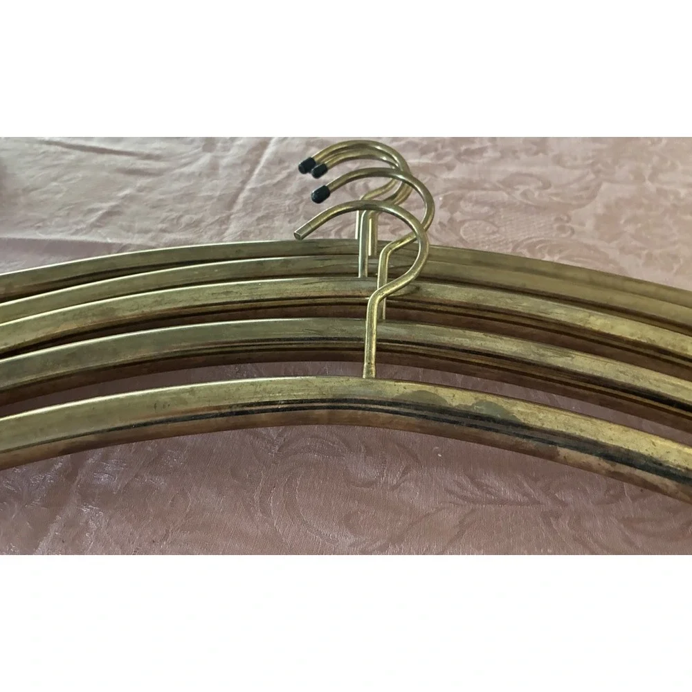 Vintage Metal Hangers Brass Regency‎ MCM Heavy Duty Lot Of 13 *flaws